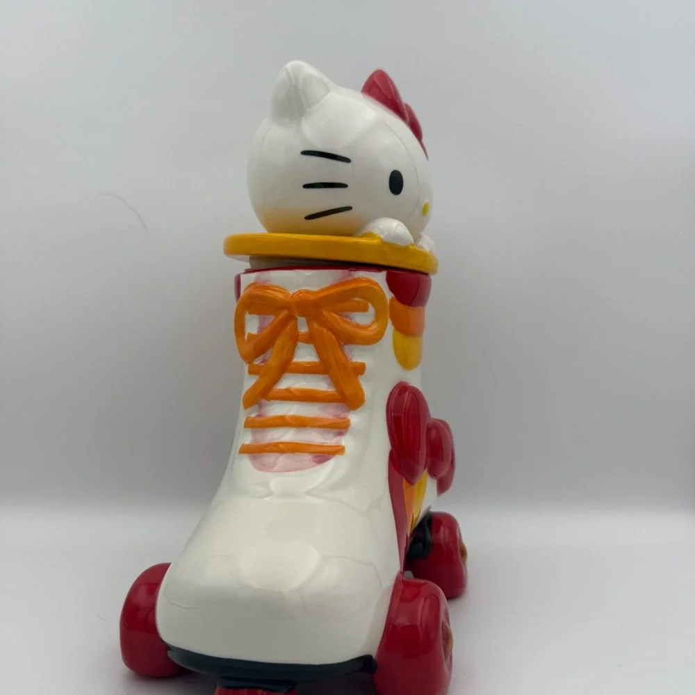 Retro 80s Hello Kitty‎ Cat Roller Skate Ceramic Cookie Jar